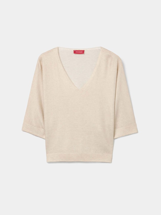 Camisola de Malha com Acabamento Metalizado