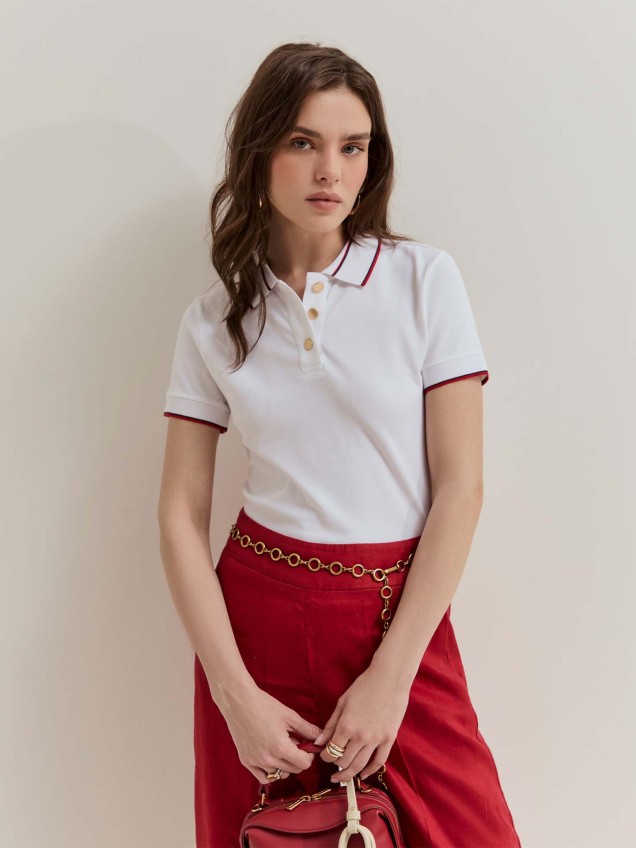 Polo com Riscas em Contraste