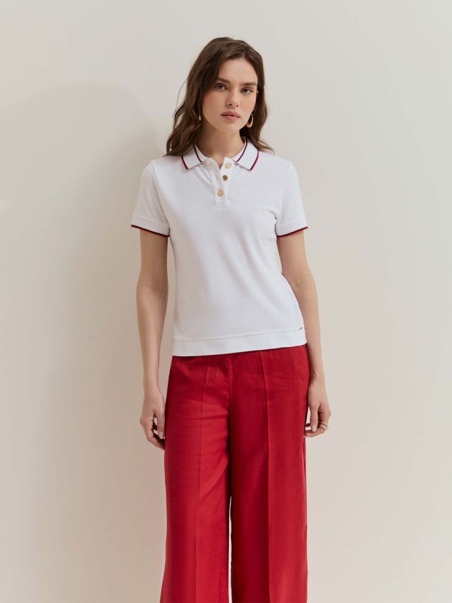 Polo com Riscas em Contraste