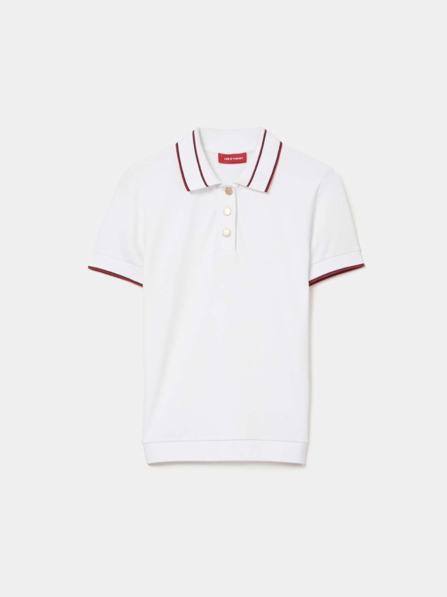 Polo com Riscas em Contraste