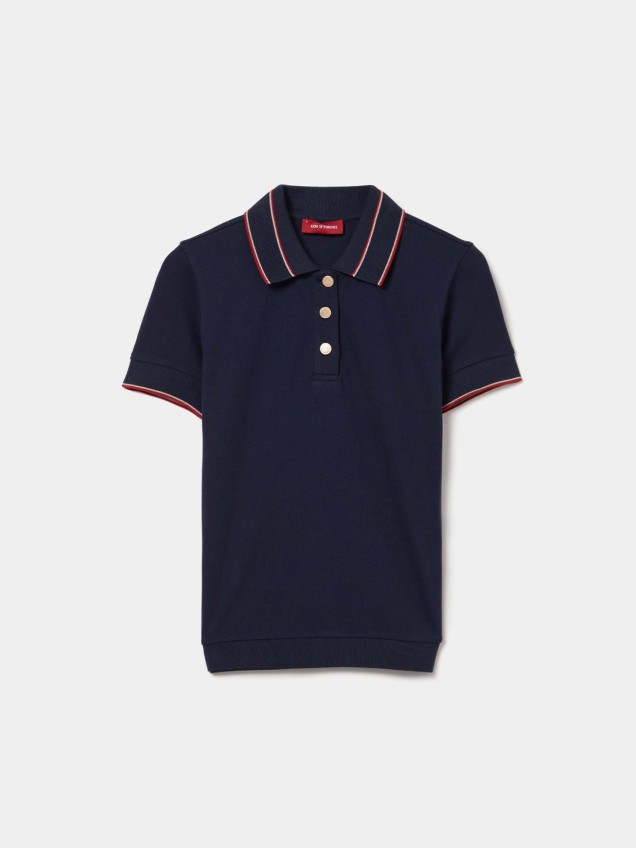 Polo com Riscas em Contraste