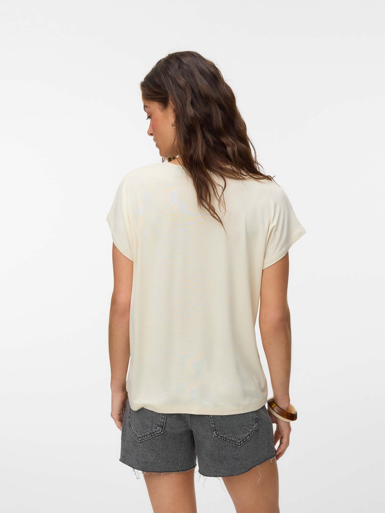 T-shirt com Detalhe de Renda