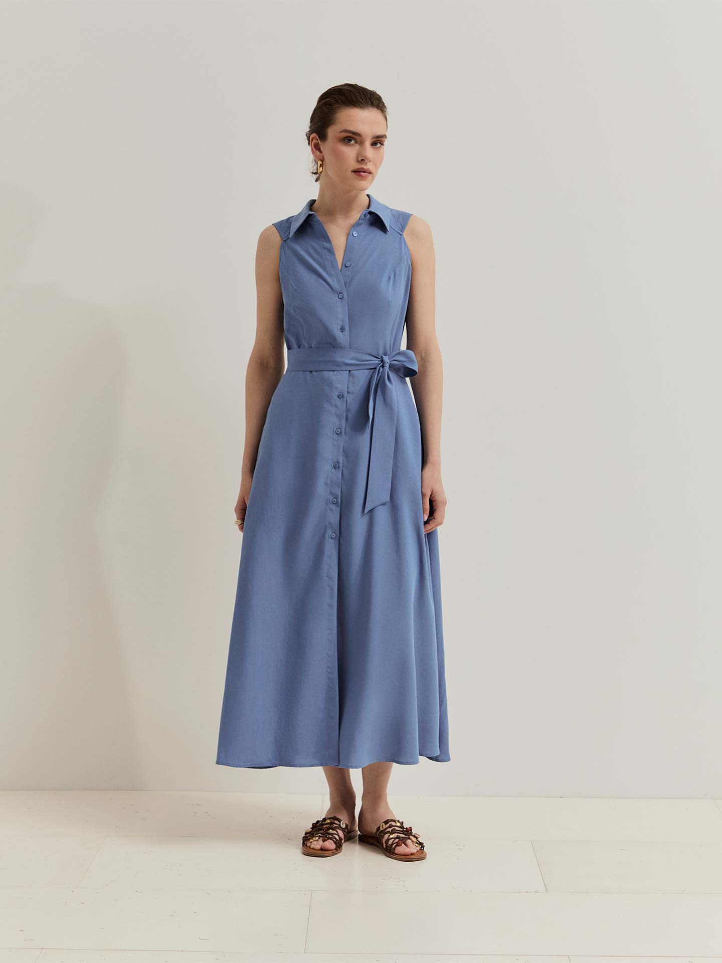 Vestido Camiseiro com Cinto