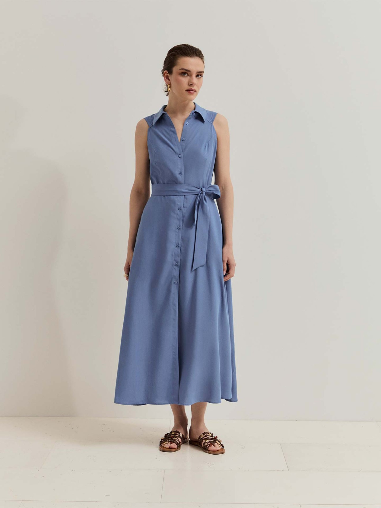 Vestido Camiseiro com Cinto