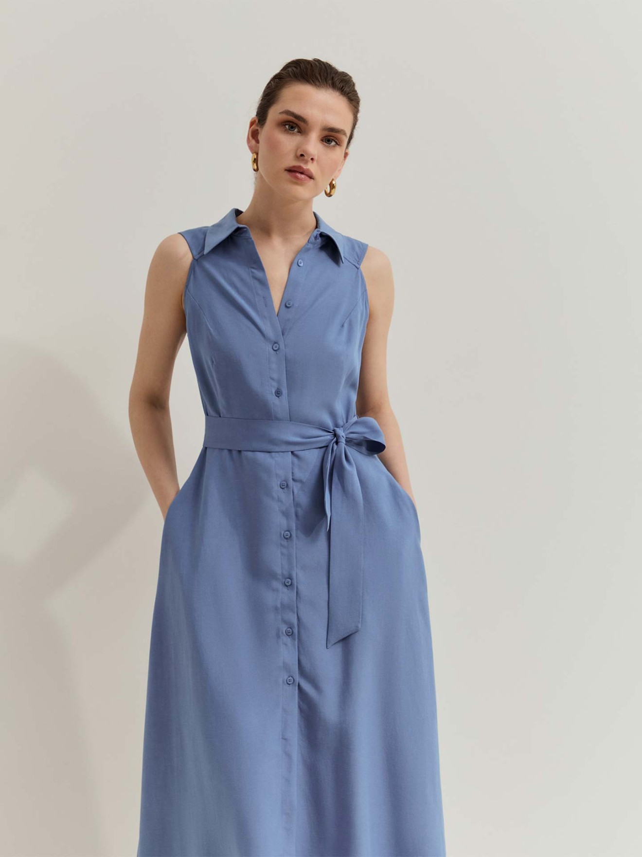 Vestido Camiseiro com Cinto