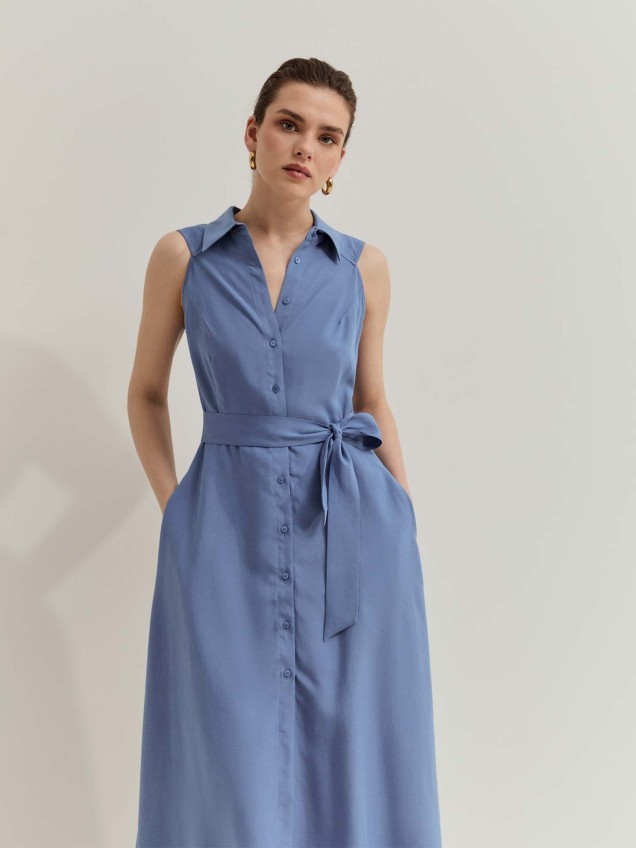 Vestido Camiseiro com Cinto