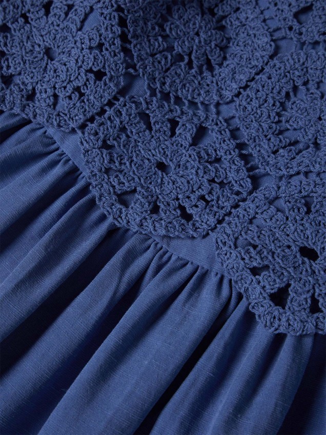 Vestido com Top de Crochet