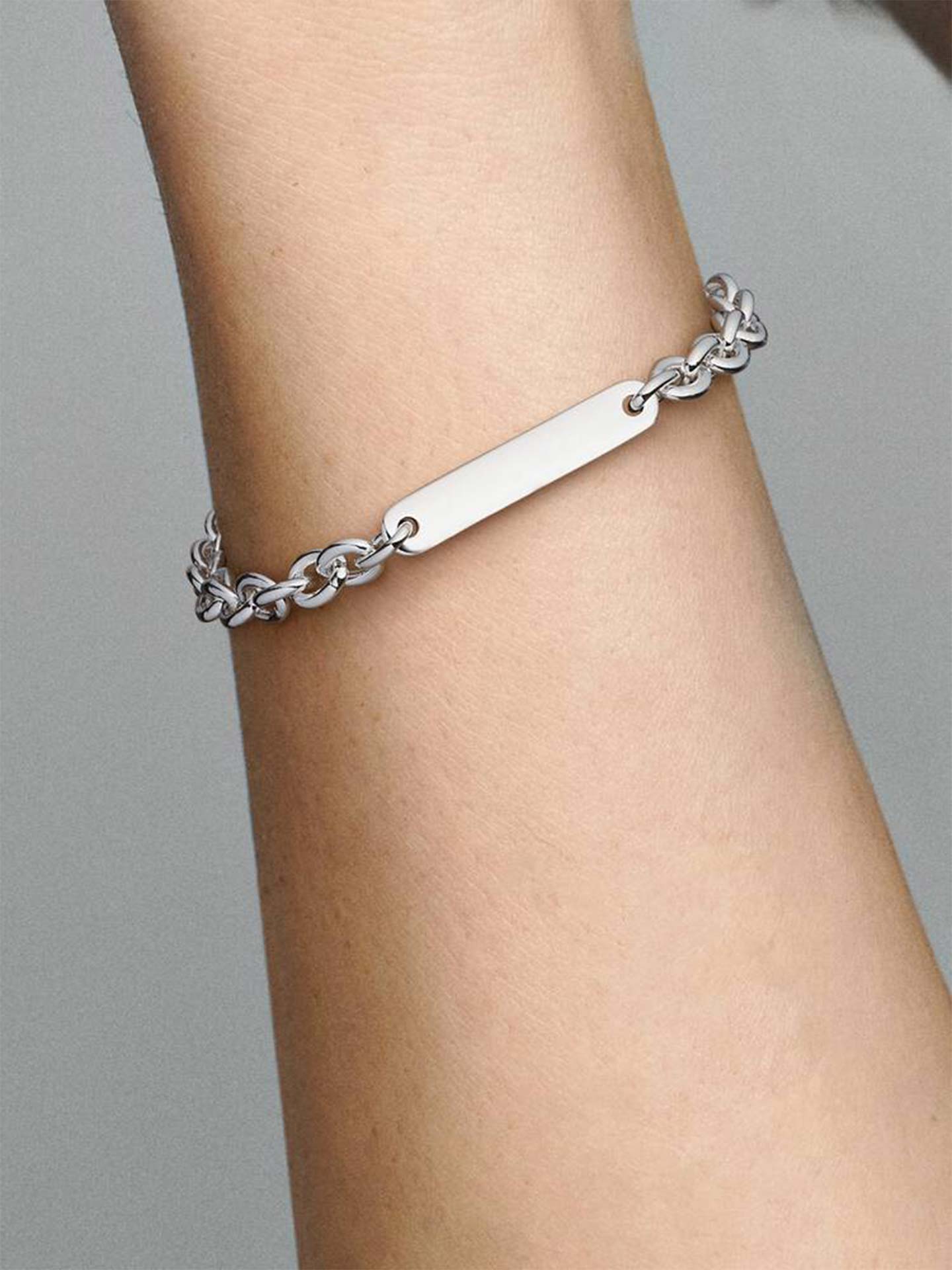 Pulseira de Elos com Barra Gravável