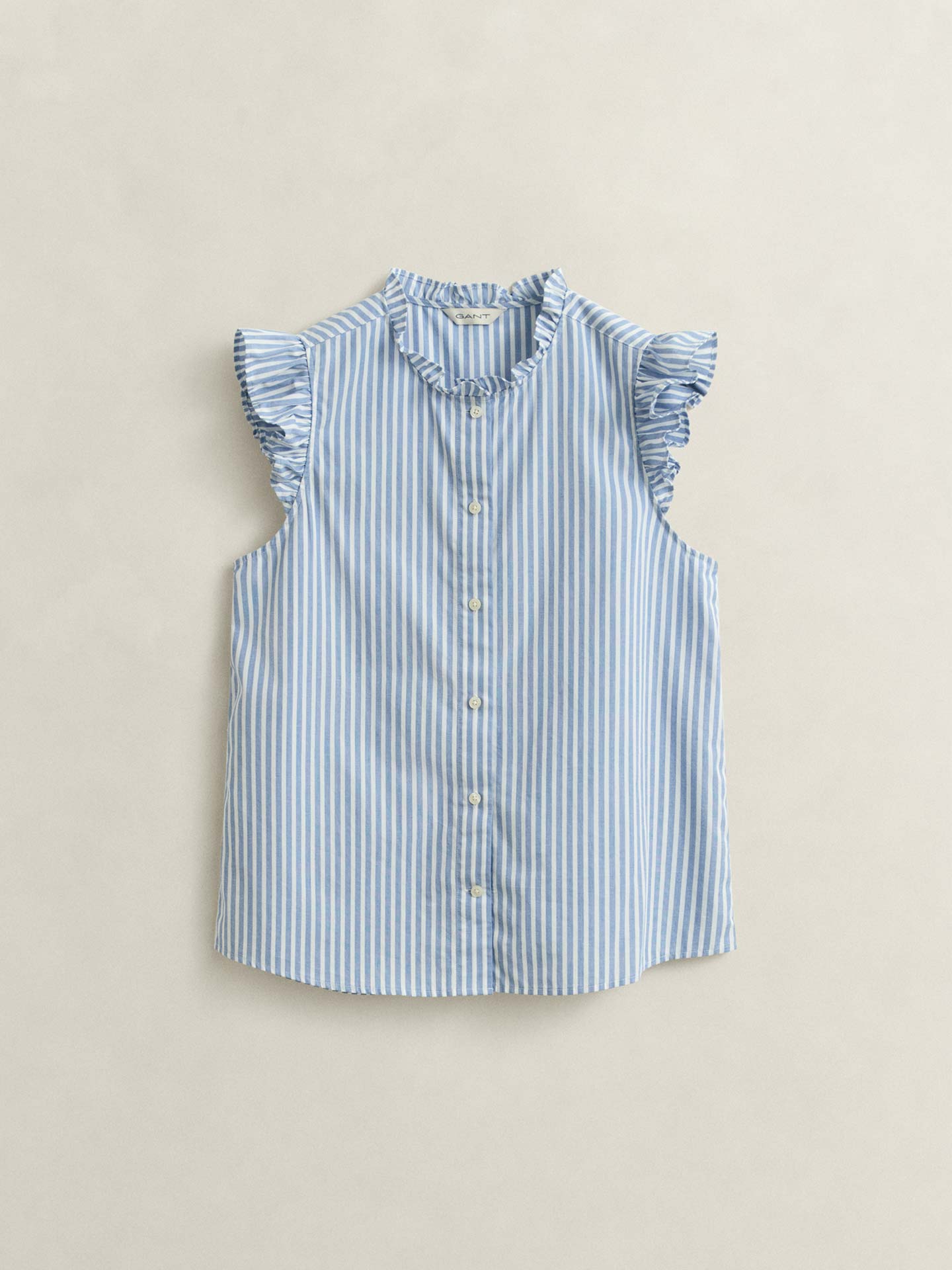 Blusa às Riscas e Folhos