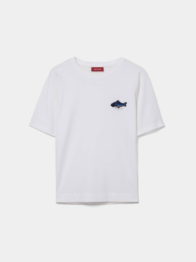 T-shirt com Peixe Bordado