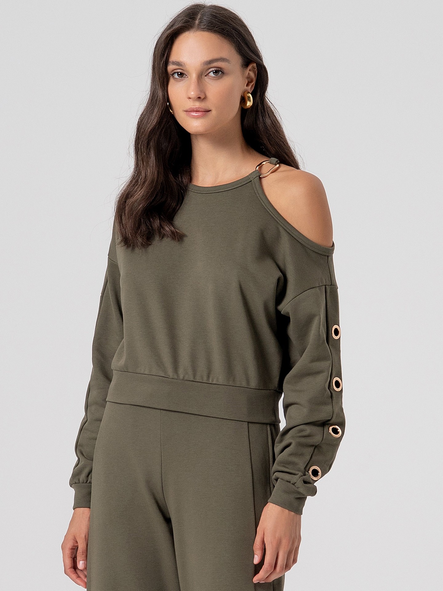 Sweatshirt com Abertura no Ombro