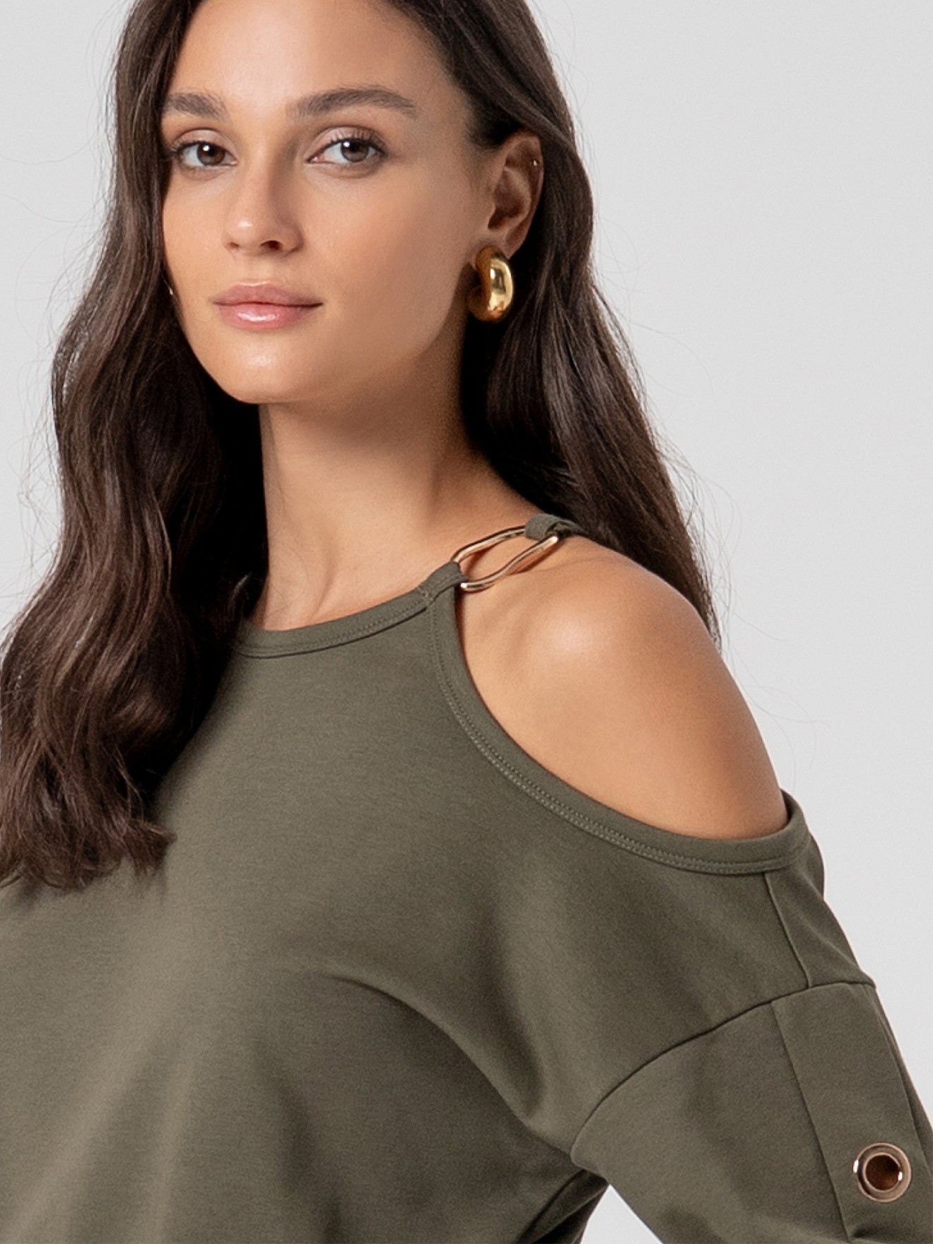 Sweatshirt com Abertura no Ombro