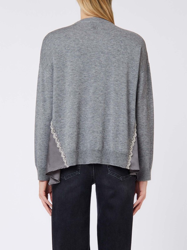 Camisola com Inserções de Cetim
