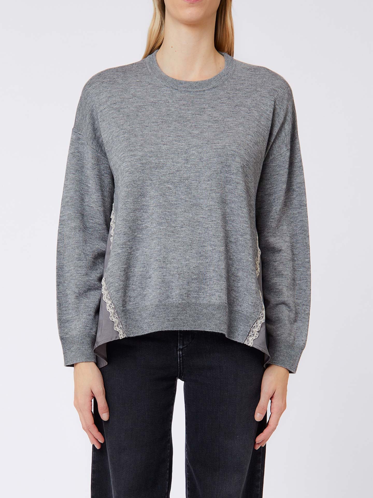 Camisola com Inserções de Cetim