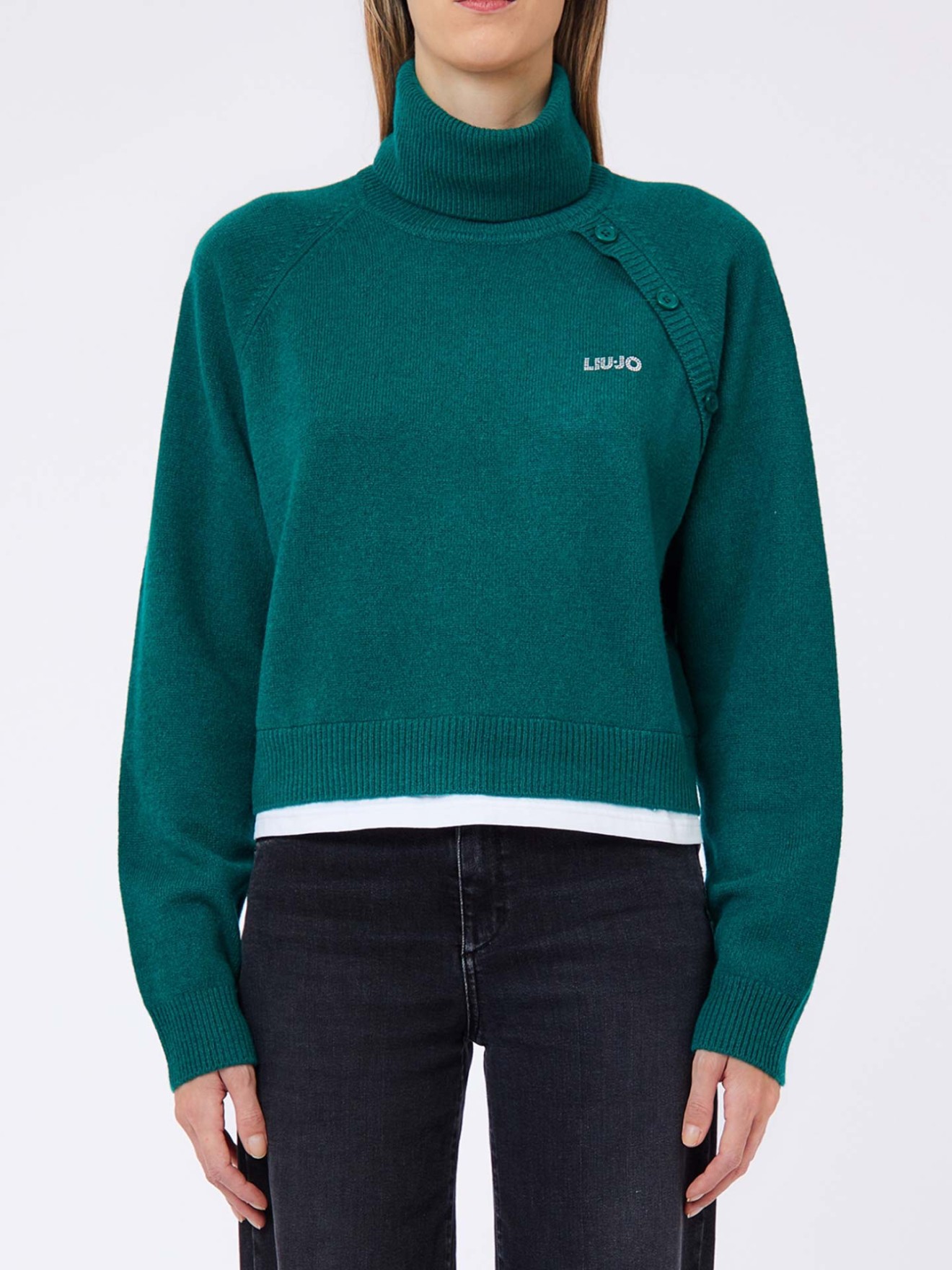 Camisola de Gola Alta em Lã