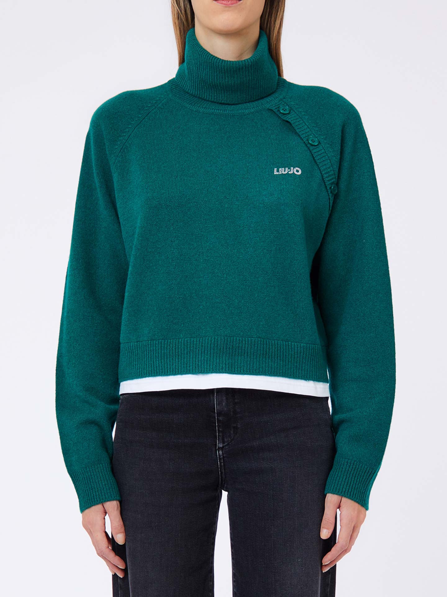 Camisola de Gola Alta em Lã