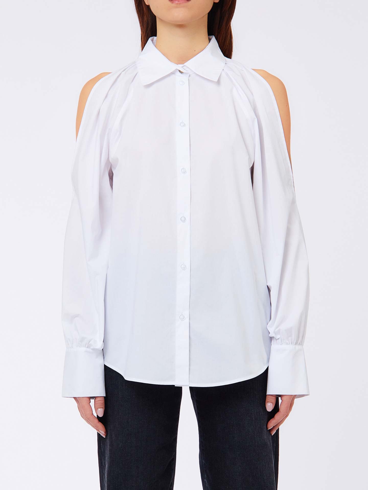 Camisa em Algodão com Ombros Descobertos