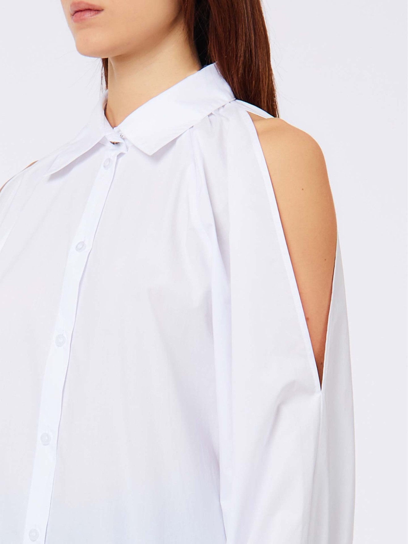 Camisa em Algodão com Ombros Descobertos