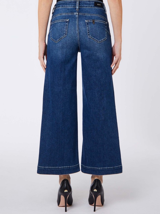 Calças de Ganga Wide Leg Cropped