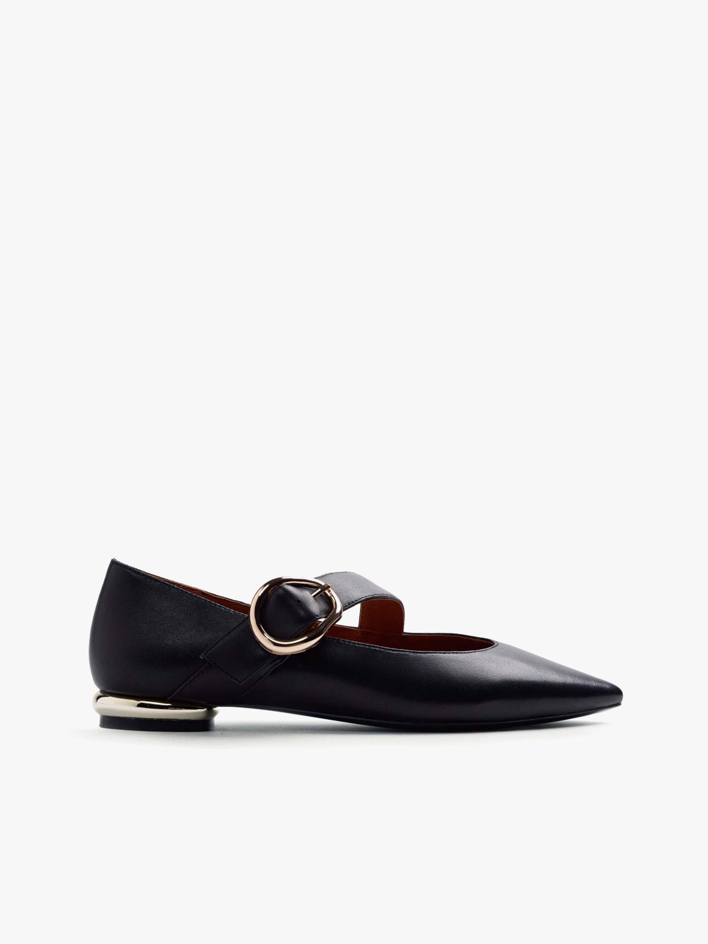 Sapatos de Bico Fino em Pele