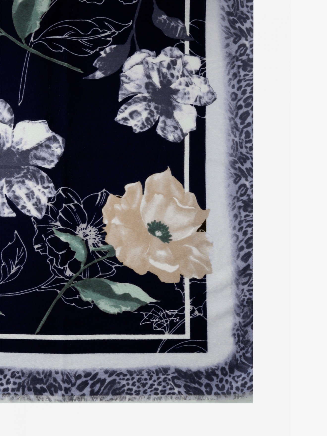 Estola Floral com Animal Print