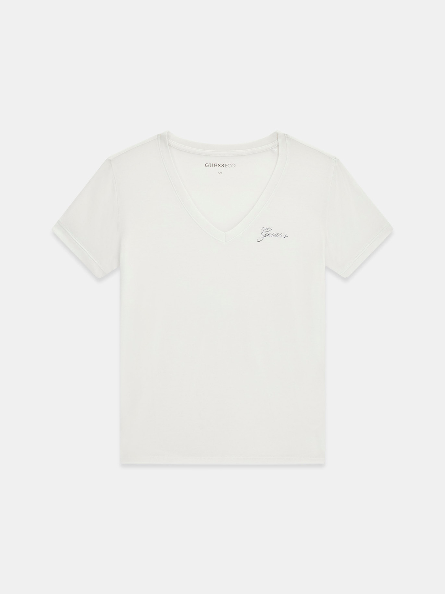 T-shirt Slim Fit com Logo de Strass