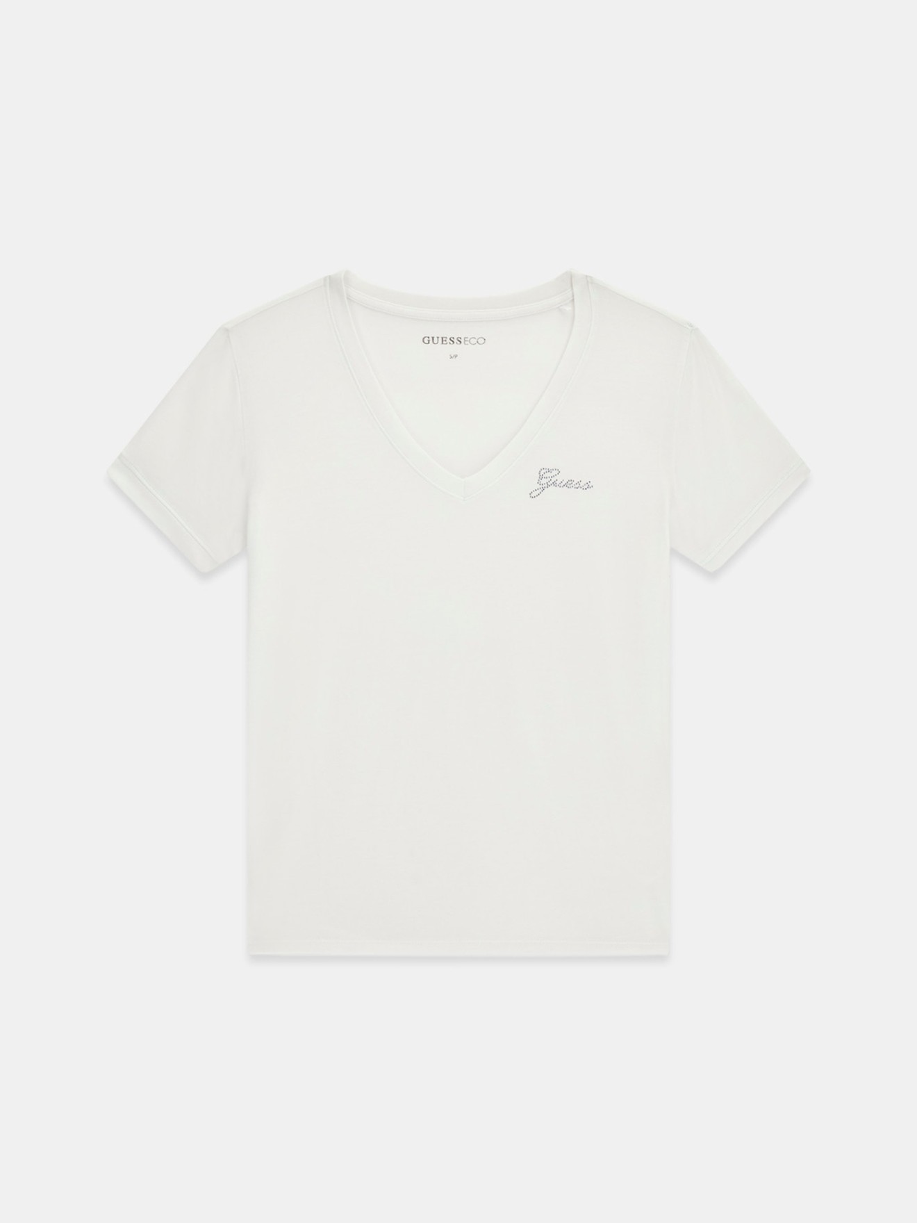 T-shirt Slim Fit com Logo de Strass