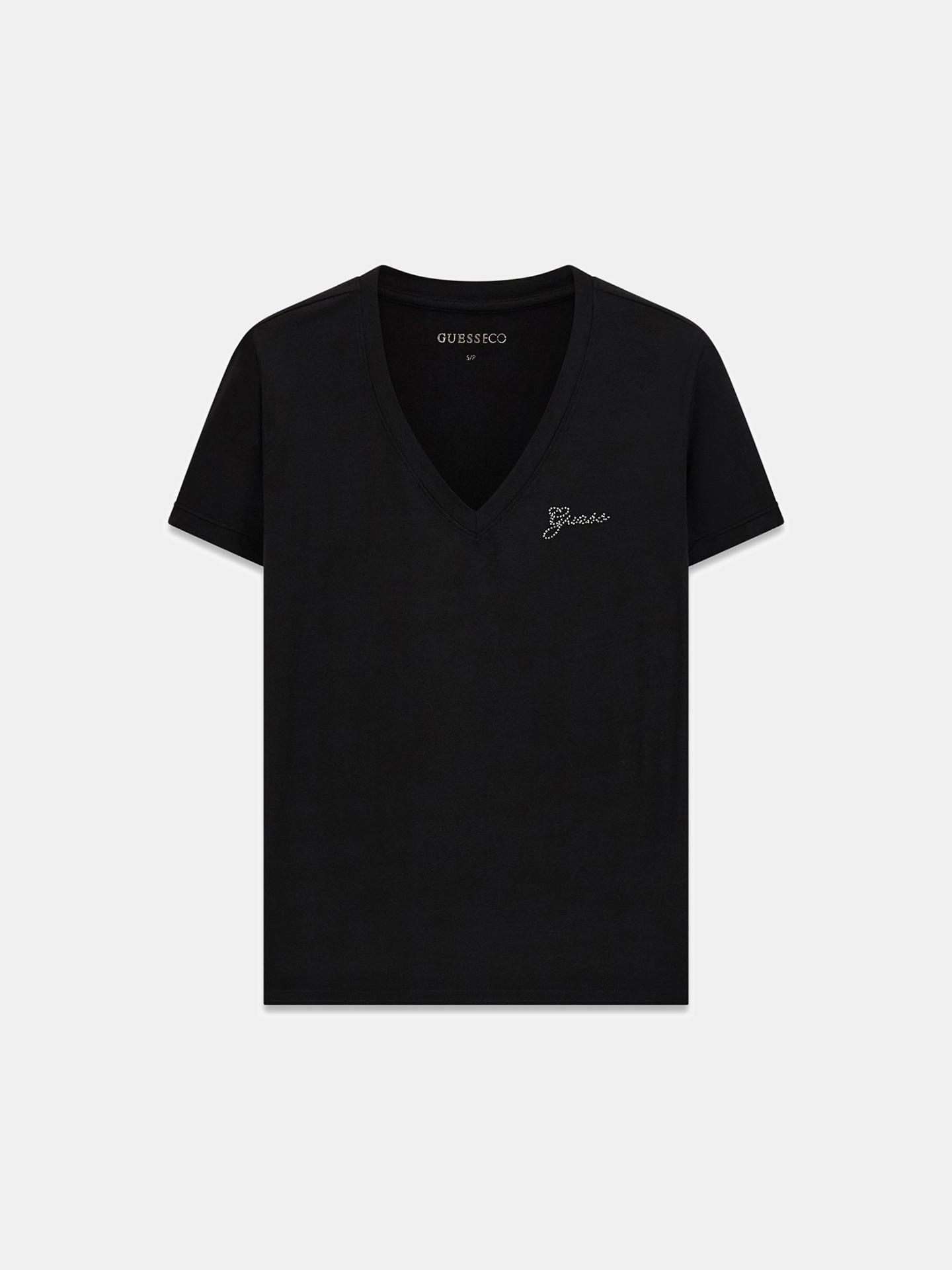 T-shirt Slim Fit com Logo de Strass