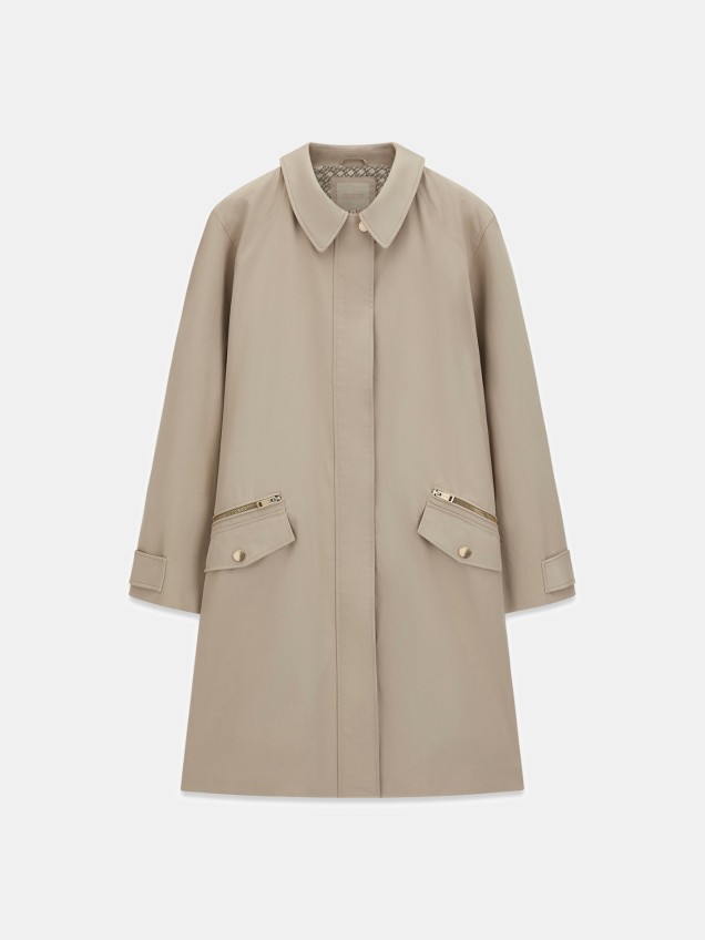 Gabardina com Bolsos de Fecho e Aba