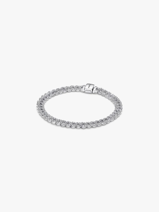 Pulseira de Corrente Cubana Pavé