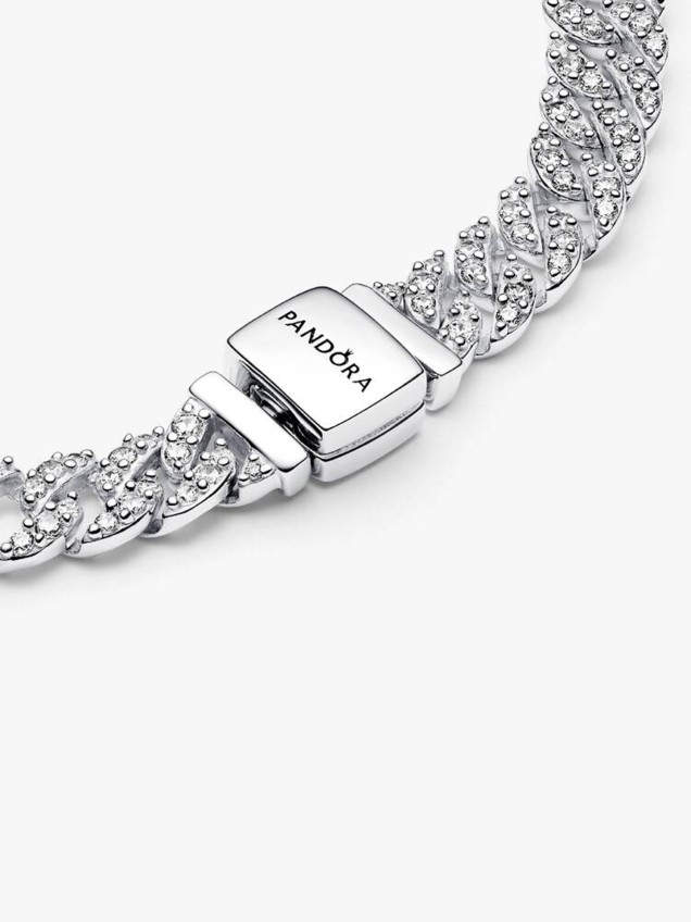 Pulseira de Corrente Cubana Pavé