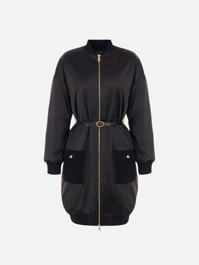 Parka Comprida Oversize com Cinto