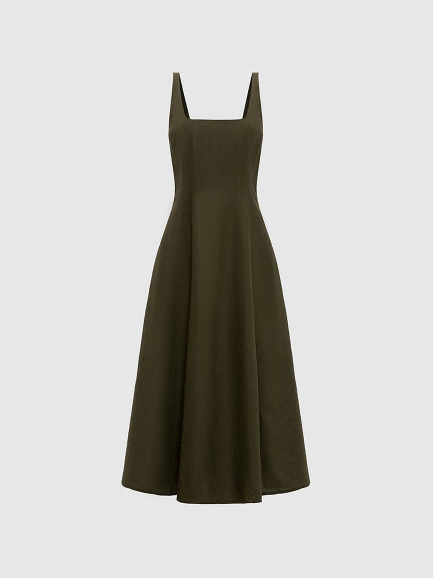 Vestido Midi com Decote Quadrado