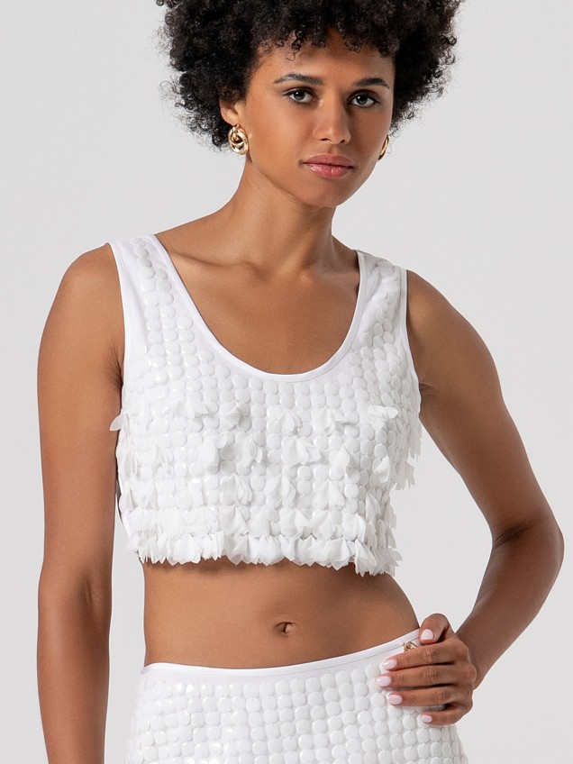 Top Cropped com Lantejoulas
