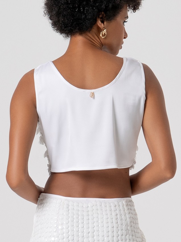 Top Cropped com Lantejoulas