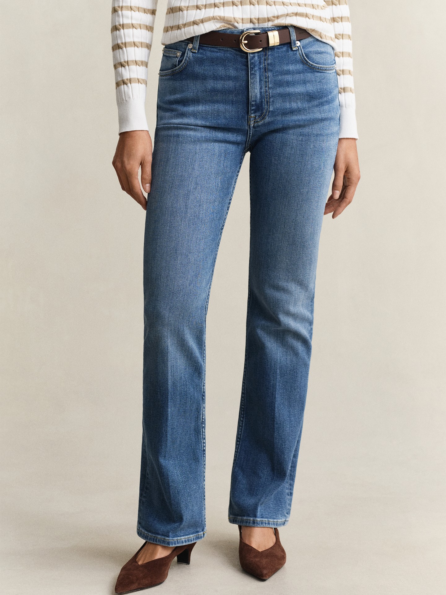 Calças de Ganga Slim Fit Flare