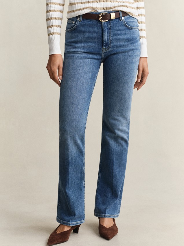 Calças de Ganga Slim Fit Flare