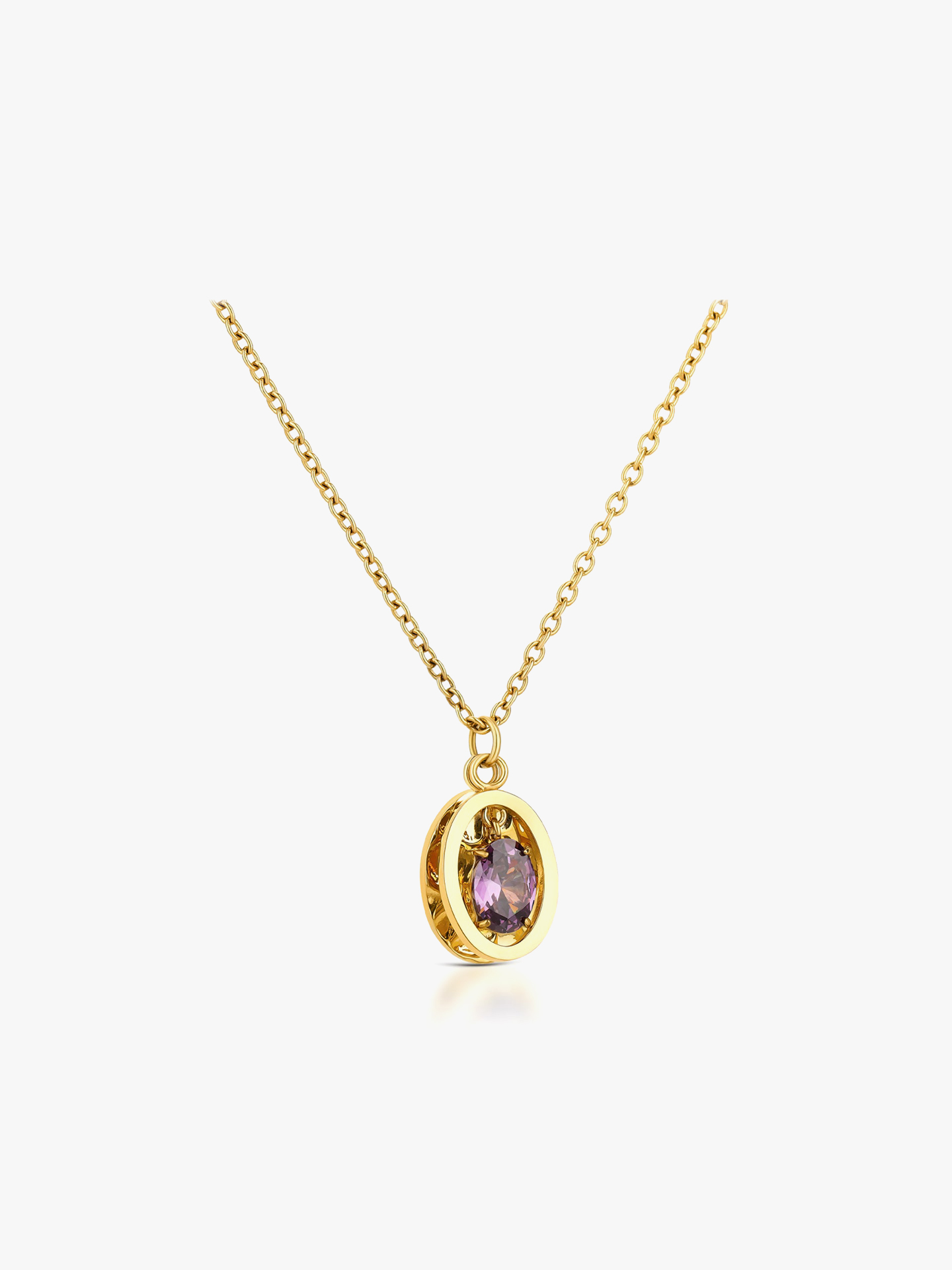 Set Colar & Brincos Birthstone Fevereiro