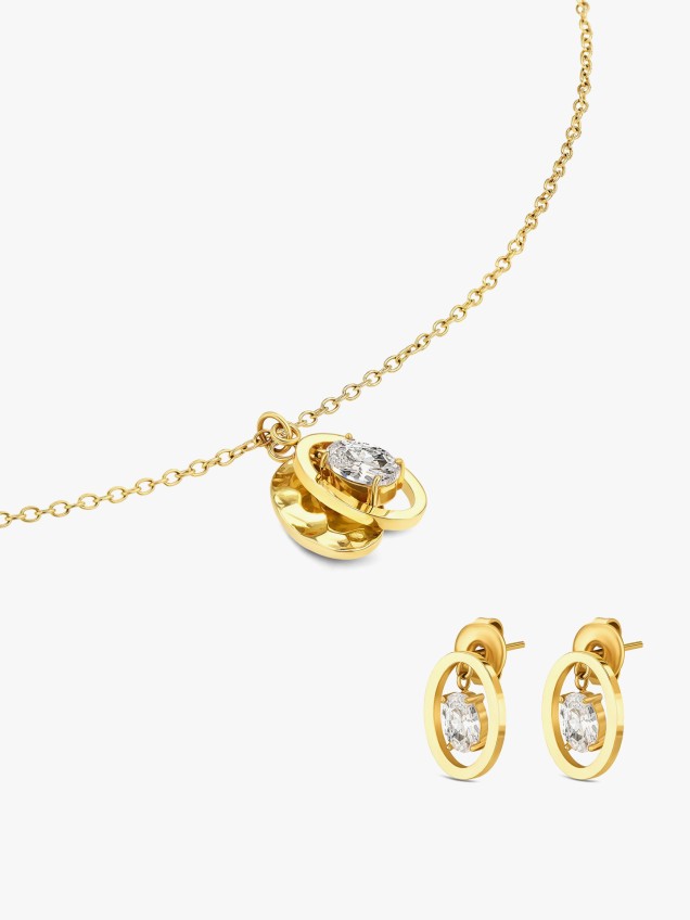 Set Colar & Brincos Birthstone Abril
