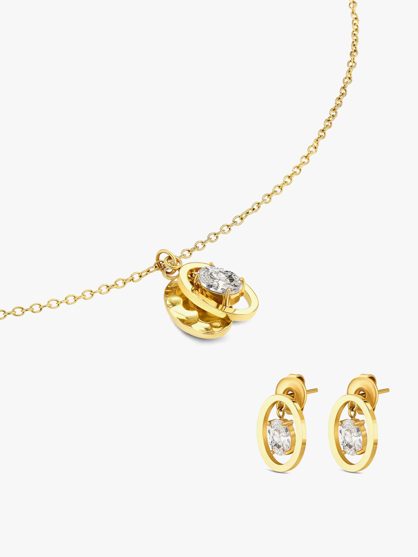Set Colar & Brincos Birthstone Abril