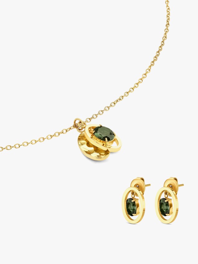 Set Colar & Brincos Birthstone Maio