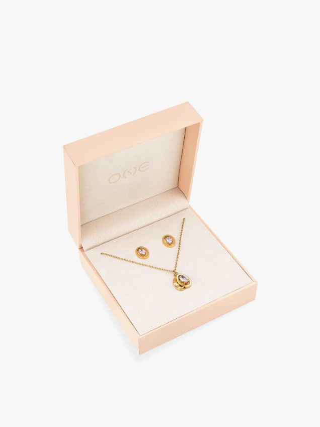Set Colar & Brincos Birthstone Junho