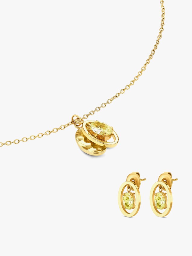Set Colar & Brincos Birthstone Agosto