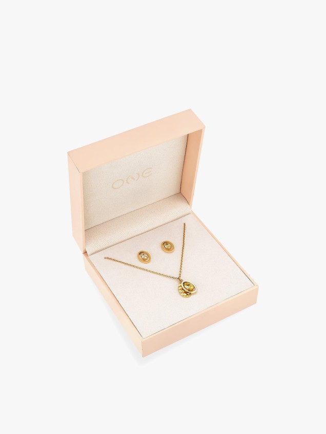 Set Colar & Brincos Birthstone Outubro