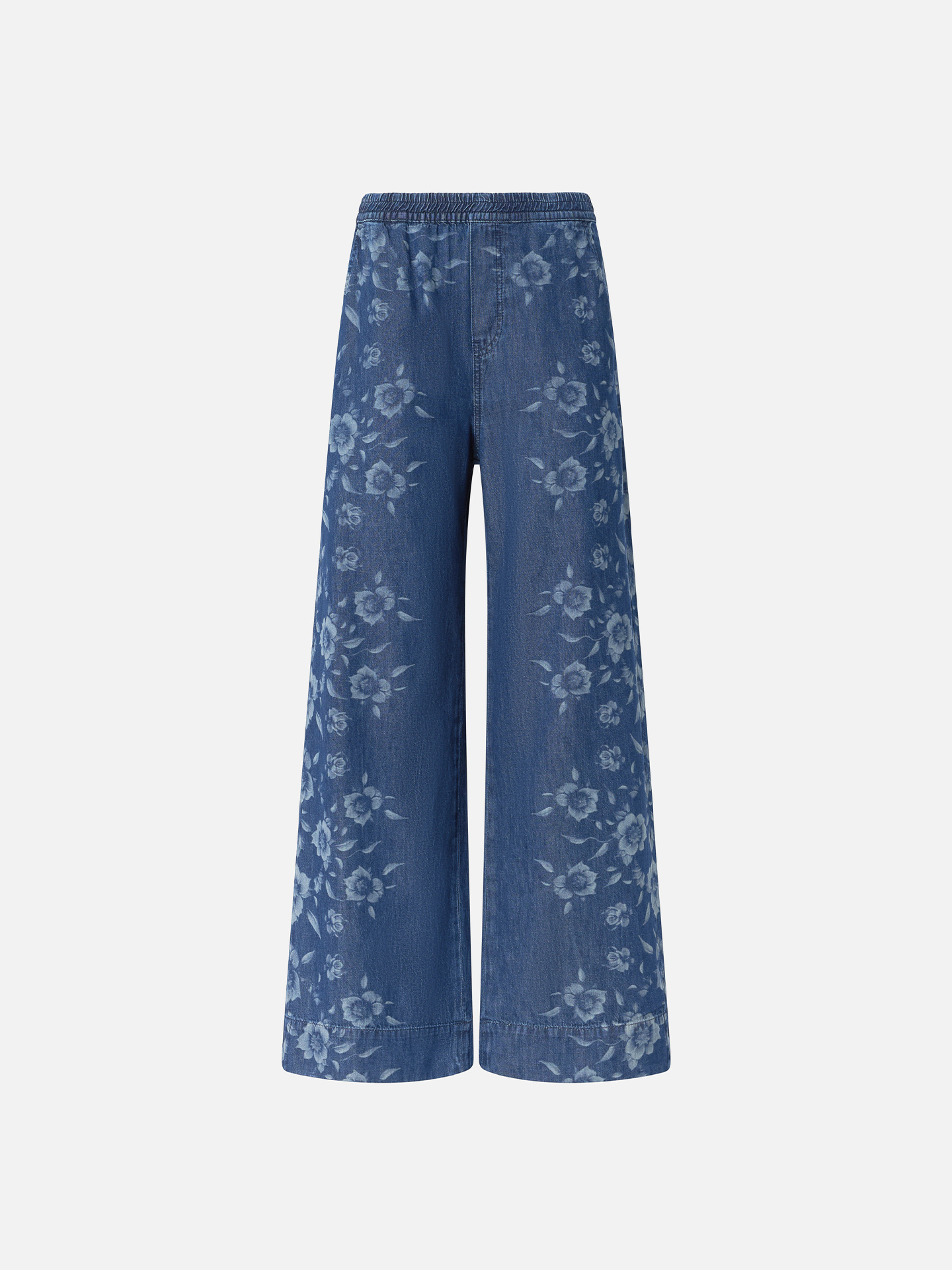 Calças de Ganga com Padrão Floral