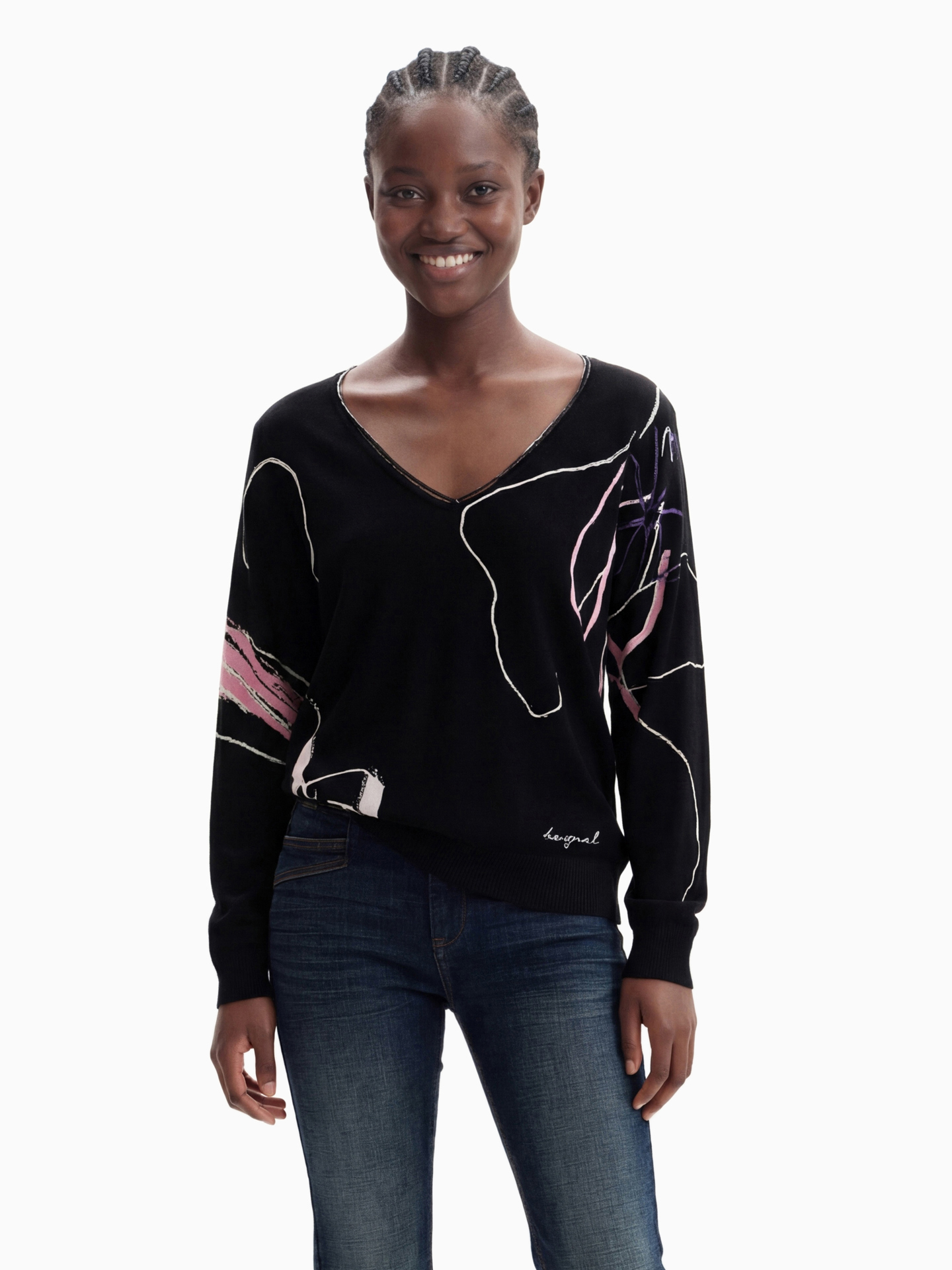 Camisola de Malha com Decote em V