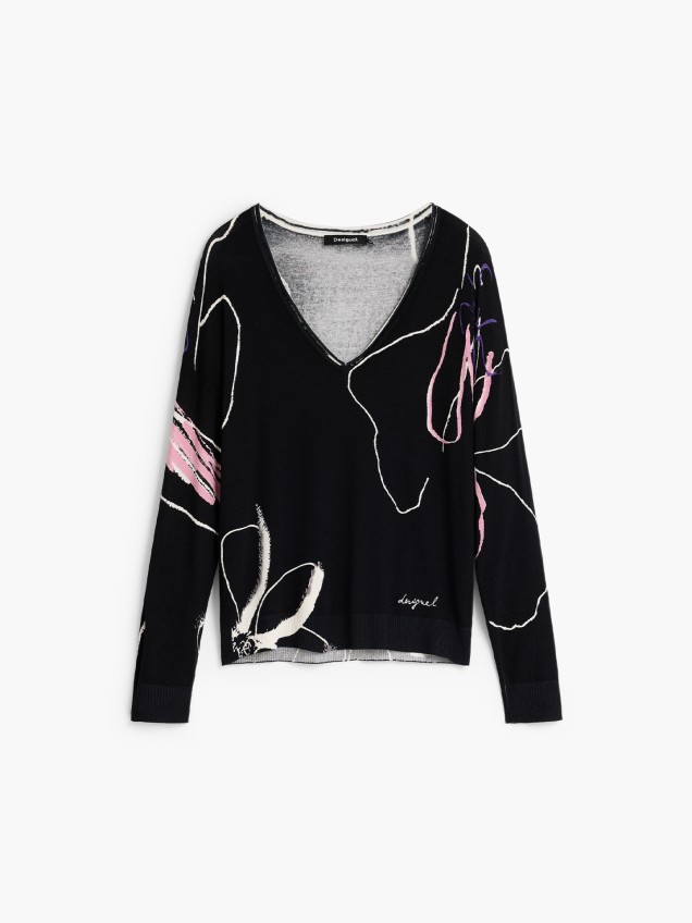 Camisola de Malha com Decote em V