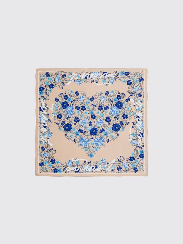 Len�o Quadrado com Padr�o Floral