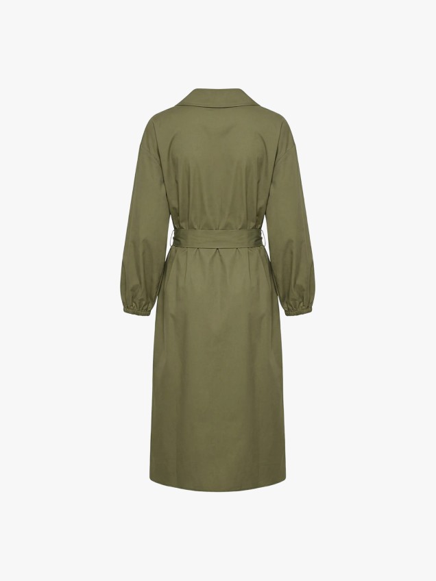 Vestido Midi com Cinto e Botões