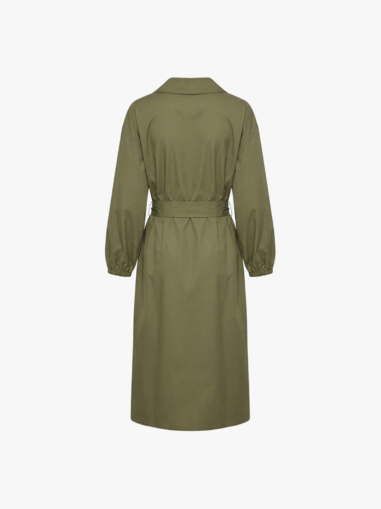 Vestido Midi com Cinto e Botões